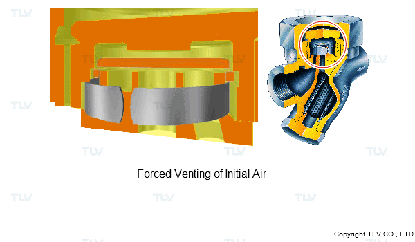 Nguyên lý hoạt động của Air Vent của bẫy hơi loại đĩa