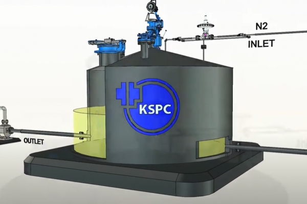 Operation of the equipment on the top of the tank.