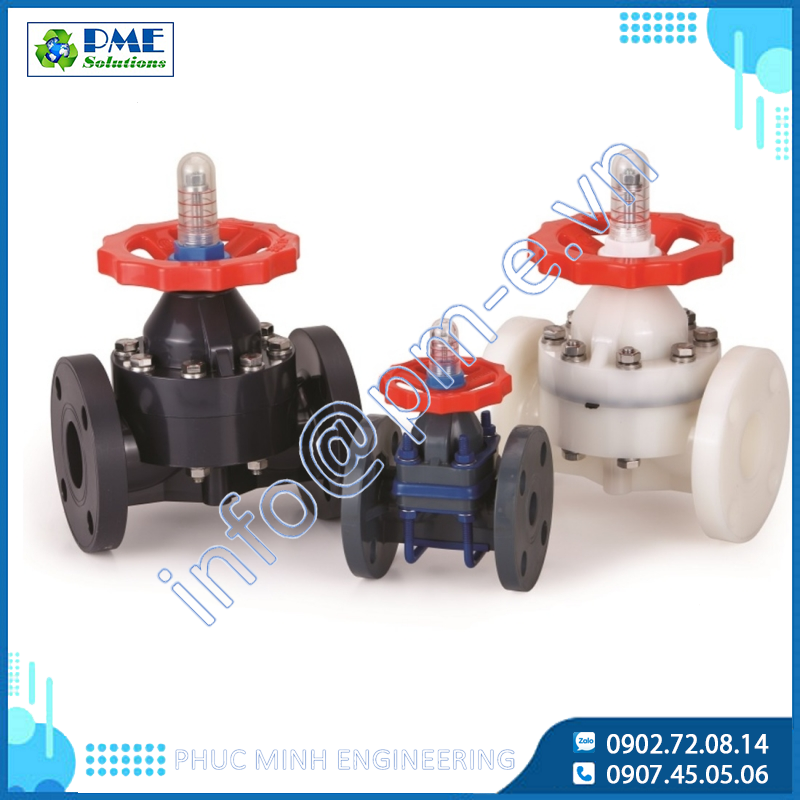 DIAPHRAGM VALVE – Van màng PVC, PP, PVDF chống ăn mòn cho hệ hóa chất & nước