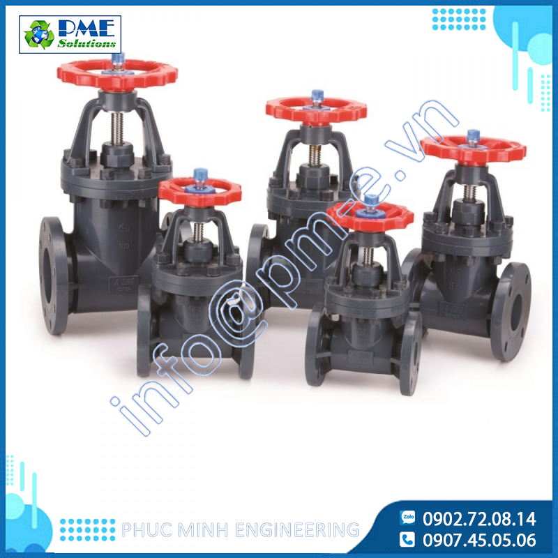SLUICE GATE VALVE – Van cửa trượt PVC, CPVC, PP, PVDF cho hệ thống dẫn nước & đóng mở hoàn toàn