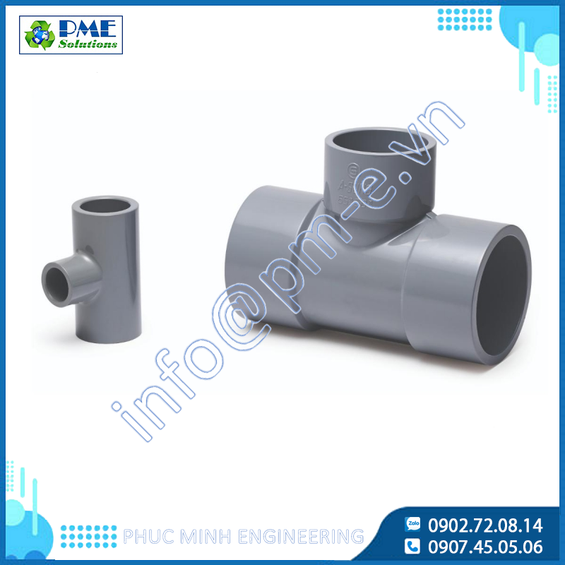 CPVC Reducing Tee Asung Hàn Quốc – Phụ Kiện Ống Nhựa Chữ T Giảm Đường Kính