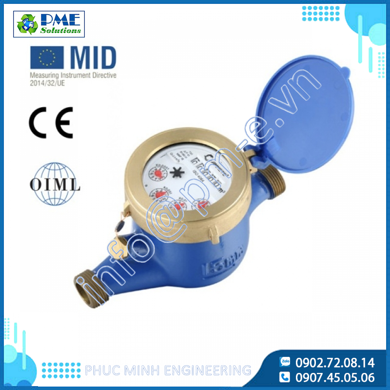 Đồng hồ nước Multi-Jet AMT MJ-D Ammete thân đồng DN15–DN20 chính xác cao | Giá Tốt Tại PM-E