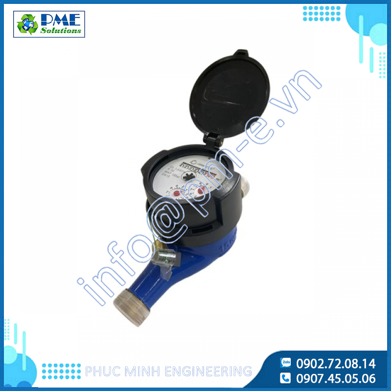 Đồng Hồ Nước Đồng Thân Đồng AMT MJB-CS DN15 Ammete | Copper-Sealed Multi-Jet Water Meter Chính Xác Cao